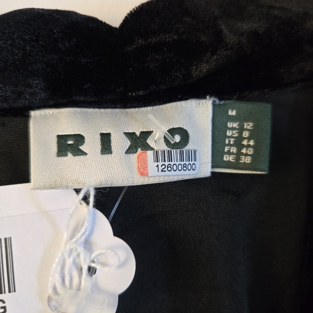 Rixo Emory Embroidered Silk-Velvet Gown black with floral/butterflys NWT sz 8 - Picture 10 of 15